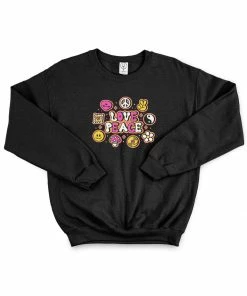 In Control Clothing Love Peace Black Sweatshirt Bestsellers