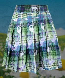 In Control Clothing Eye Angel Green Plaid Pleated Skirt Bestsellers