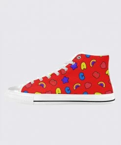 In Control Clothing ABC Red Kidcore Classic High Top Canvas Shoes Bestsellers