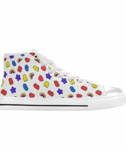 In Control Clothing ABC White Classic Women's High Top Canvas Shoes