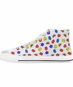 In Control Clothing ABC White Classic Women's High Top Canvas Shoes