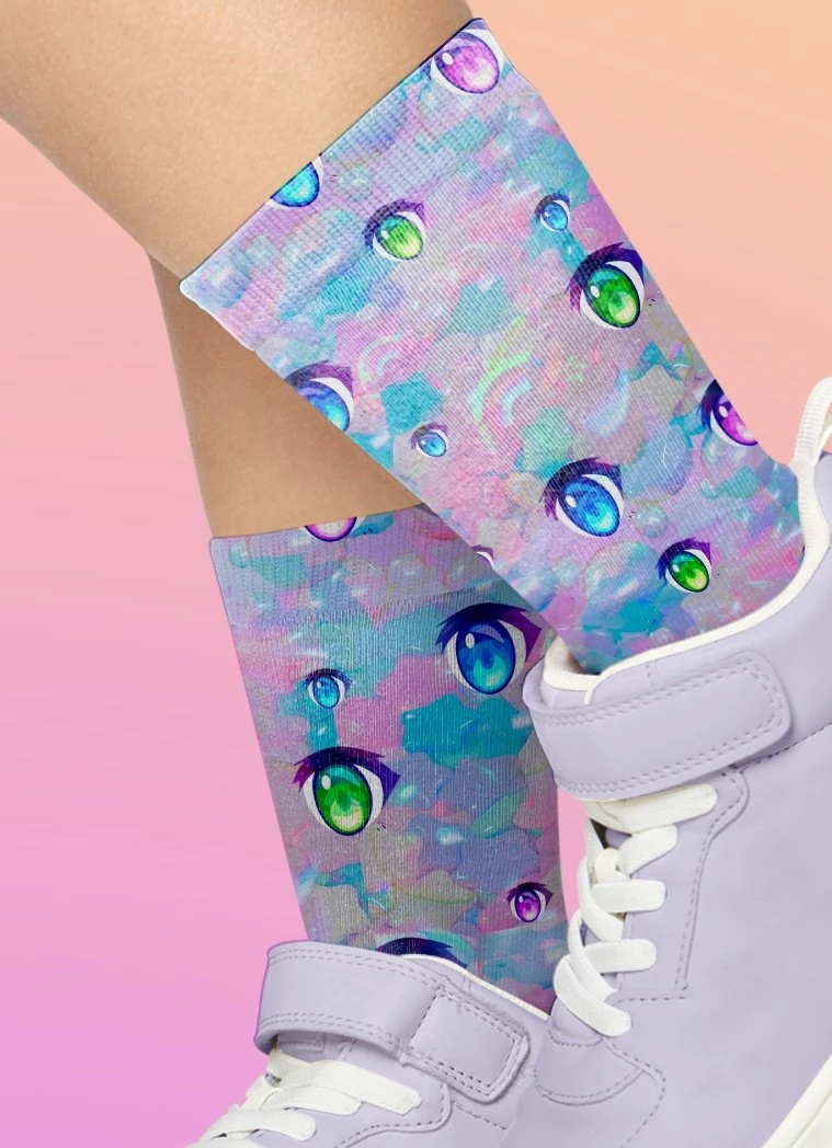 In Control Clothing Anime Eye Pattern Crew Socks Bestsellers 5 In Control Clothing Anime Eye Pattern Crew Socks Bestsellers