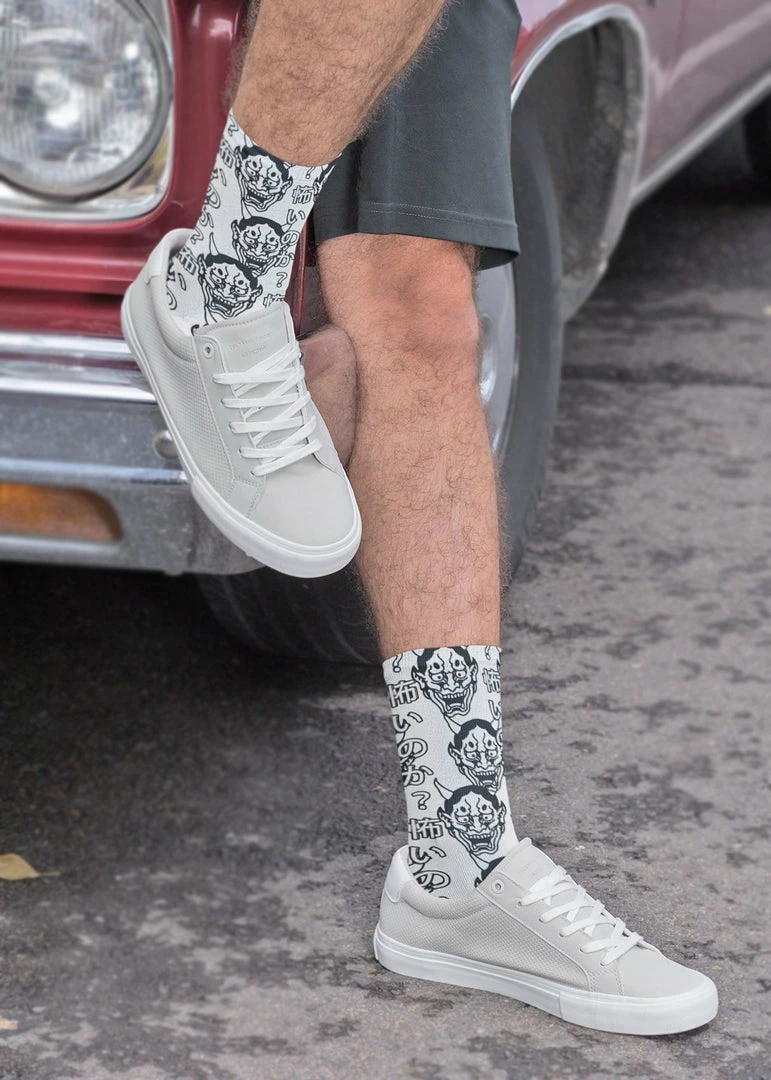 In Control Clothing Are You Afraid Hannya Crew Socks 4 In Control Clothing Are You Afraid Hannya Crew Socks