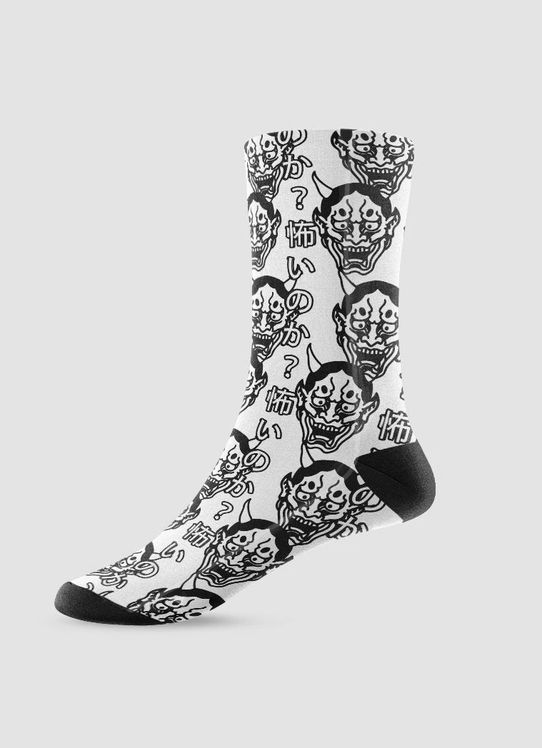 In Control Clothing Are You Afraid Hannya Crew Socks 5 In Control Clothing Are You Afraid Hannya Crew Socks