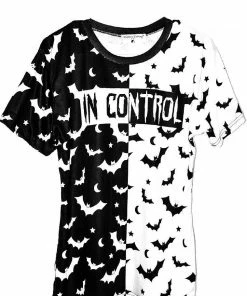 In Control Clothing B & W Split Bat Pattern T-Shirt