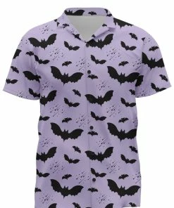 In Control Clothing Bestsellers Bat Pattern Short Sleeve Button Up Shirt