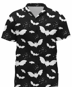In Control Clothing Bestsellers Bat Pattern Short Sleeve Button Up Shirt