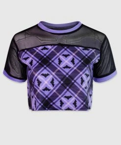In Control Clothing Bat Plaid Mesh Top Bestsellers