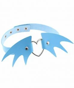 In Control Clothing Bat Wing Goth Heart Pendant Choker Necklace