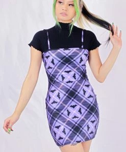 In Control Clothing Bat Plaid Cami Dress
