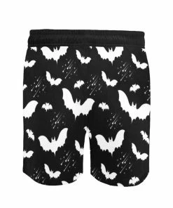 E-joyer Black Bat Pattern Mens Mid Length Swim Trunks