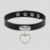 In Control Clothing Black Heart Charm Choker Necklace