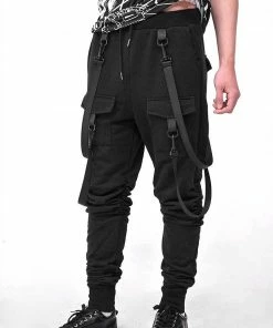In Control Clothing Black Jogger With Strap Detail (Presale)