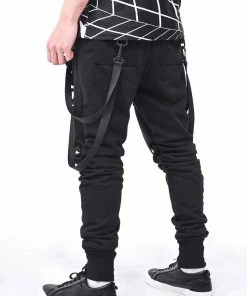 In Control Clothing Black Jogger With Strap Detail (Presale)