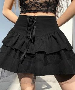 In Control Clothing Bestsellers Black Lace Up Mini Skirt