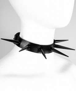 In Control Clothing Accessories Black Shadow Spike Choker Necklace