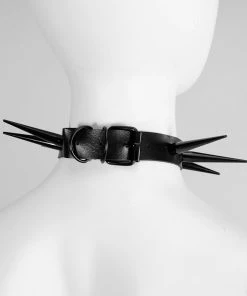 In Control Clothing Accessories Black Shadow Spike Choker Necklace