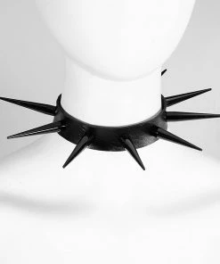 In Control Clothing Accessories Black Shadow Spike Choker Necklace