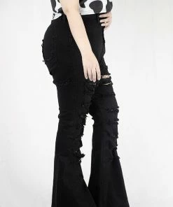 In Control Clothing Black Spice Denim Flare Jeans New In