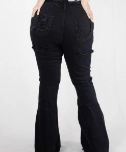 In Control Clothing Black Spice Denim Flare Jeans New In