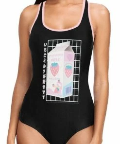 In Control Clothing Bestsellers Black Strawberry Milk One Piece Swimsuit