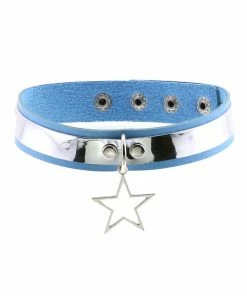 In Control Clothing Blue Star Pendant Choker Necklace