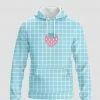 In Control Clothing Blue Strawberry Grid Graphic Hoodie Sweatshirts + Hoodies