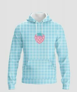 In Control Clothing Blue Strawberry Grid Graphic Hoodie Sweatshirts + Hoodies