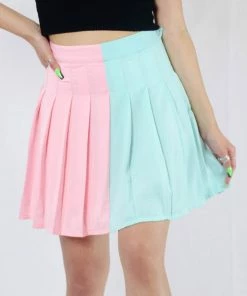 In Control Clothing Bubble Gum Split Color Skirt