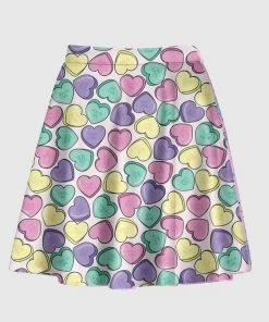 In Control Clothing Candy Heart White Skirt