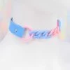 In Control Clothing Color Block Pink & Blue Choker Necklace