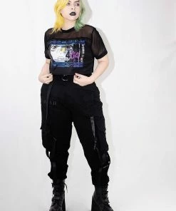 In Control Clothing Cyberpunk Glitch Crop Top New In