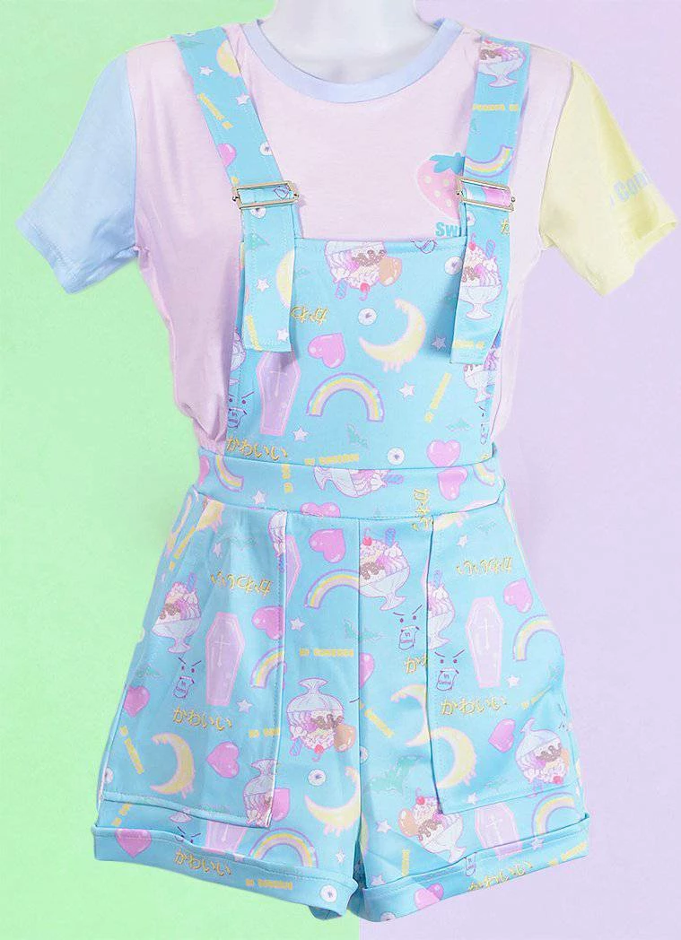 In Control Clothing Fairy Kei Pattern Overalls KawaiiHot 4 In Control Clothing Fairy Kei Pattern Overalls KawaiiHot
