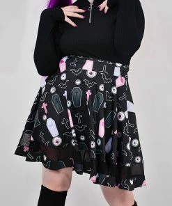 In Control Clothing Goth Candy Black Mesh Skirt