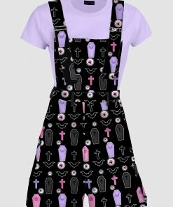 Gianella Baby Goth Candy Black Overalls New In