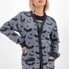 In Control Clothing Bestsellers Grey Bat Pattern Cardigan Sweater