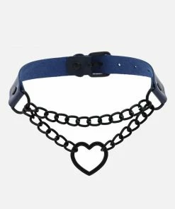 In Control Clothing Heart Chain Choker Necklace