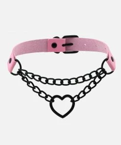 In Control Clothing Heart Chain Choker Necklace