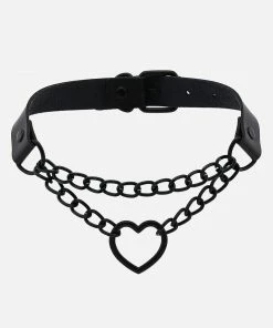 In Control Clothing Heart Chain Choker Necklace