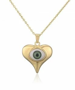 In Control Clothing Heart Shape Evil Eye Pendant Necklace