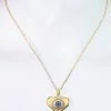 In Control Clothing Heart Shape Evil Eye Pendant Necklace