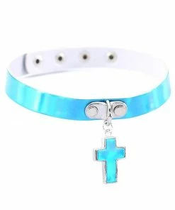 In Control Clothing Holographic Cross Choker Necklace Bestsellers