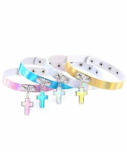 In Control Clothing Holographic Cross Choker Necklace Bestsellers