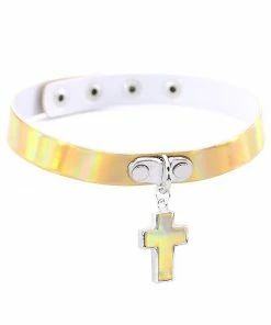 In Control Clothing Holographic Cross Choker Necklace Bestsellers