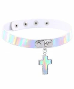 In Control Clothing Holographic Cross Choker Necklace Bestsellers