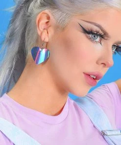 In Control Clothing Bestsellers Iridescent Heart Shape Earrings