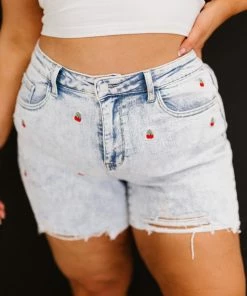 Trendsi New In Judy Blue Cherry On Top Cutoff Shorts