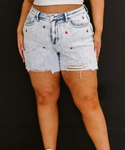 Trendsi New In Judy Blue Cherry On Top Cutoff Shorts