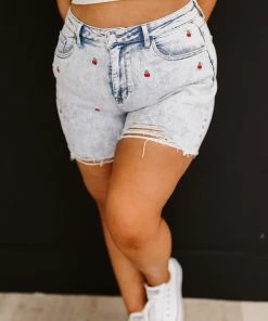 Trendsi New In Judy Blue Cherry On Top Cutoff Shorts