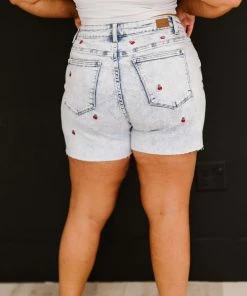 Trendsi New In Judy Blue Cherry On Top Cutoff Shorts